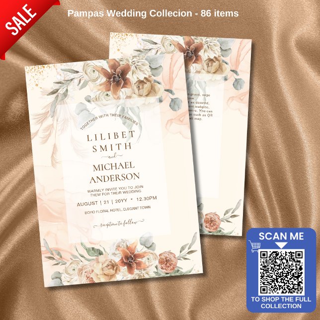 Autumn Fall Terracotta Floral Pampas Grass WEDDING (Creator Uploaded)
