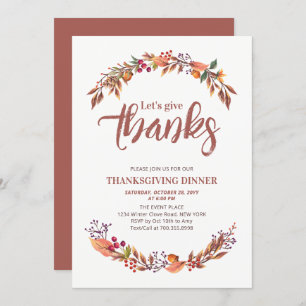 Autumn/Fall Thanks giving dinner invitation