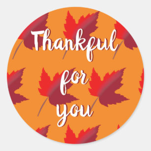 Autumn Fall Thanksgiving Classic Round Sticker