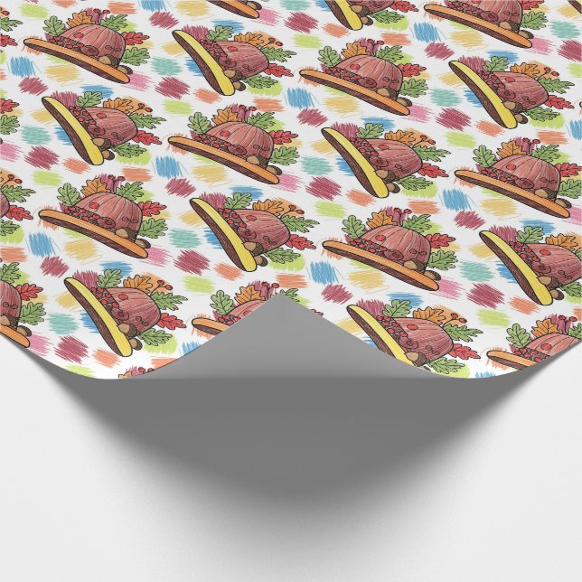  Autumn Fall Thanksgiving Nut Wrapping Paper (Corner)