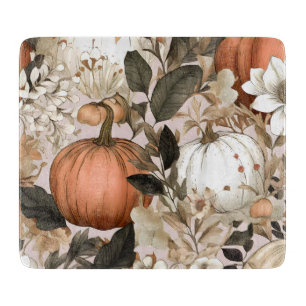Autumn / Fall Thanksgiving pumpkins Cutting Board