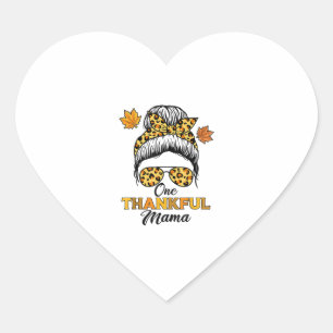 Autumn Fall Thanksgiving Shirts, One Thankful Mama Heart Sticker
