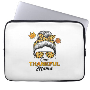 Autumn Fall Thanksgiving Shirts, One Thankful Mama Laptop Sleeve