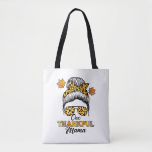 Autumn Fall Thanksgiving Shirts, One Thankful Mama Tote Bag