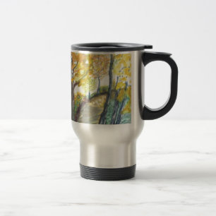 Autumn Fall Tree Leaves Art Painting Destiny Travel Mug
