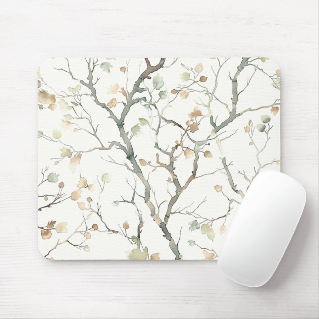 Autumn Fall Tree Leaves Mouse Mat (With Mouse)