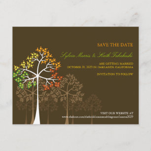 Autumn Fall Trees Woodland Wedding Save The Date Invitation