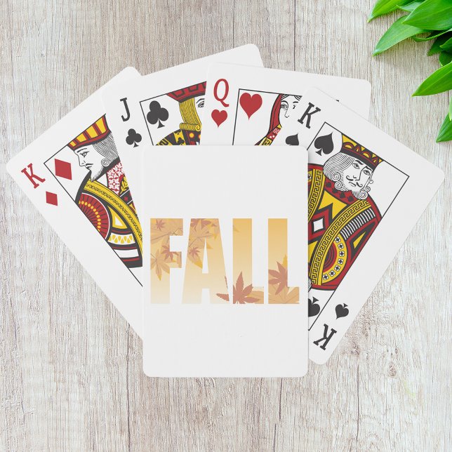 Autumn Fall Typography Design with Leaves  Playing Cards (Creator Uploaded)