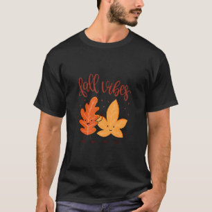 Autumn Fall vibes cute vintage fall leaves 1 T-Shirt