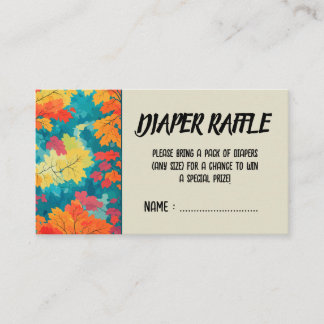 Autumn fall watercolor floral baby shower diaper  enclosure card