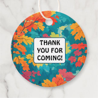 Autumn fall watercolor floral baby shower favour tags