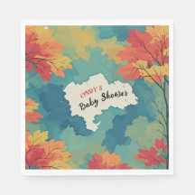 Autumn fall watercolor floral baby shower