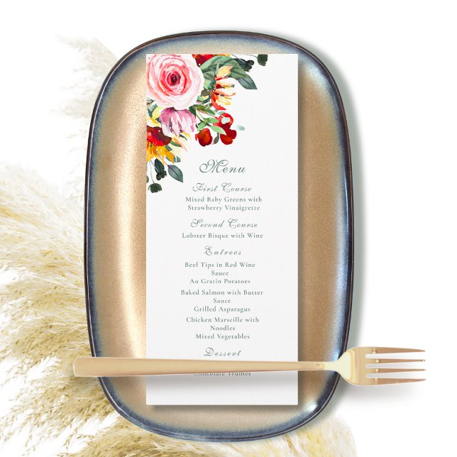 Autumn Fall Watercolor Floral Sage Rust Gold  Programme (Creator Uploaded)