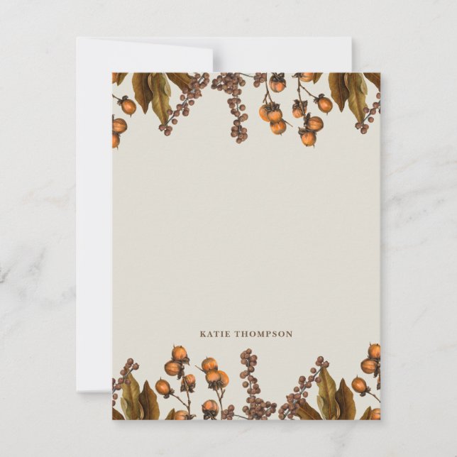 Autumn Fall Watercolor Foliage Leaves  Card (Front)