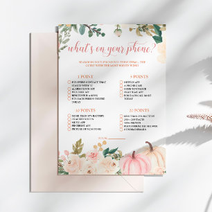 Autumn Fall What's On Your Phone Game Card