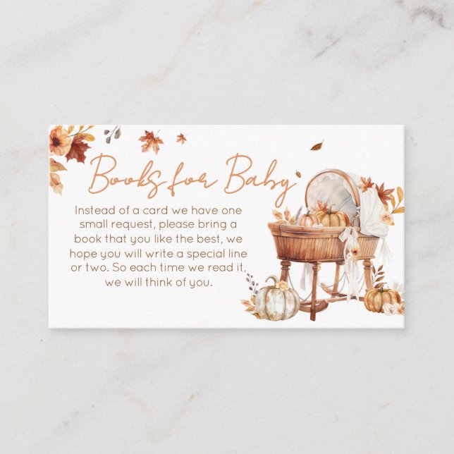 Autumn Falling in Love Baby Shower Books for Baby Enclosure Card (Front)