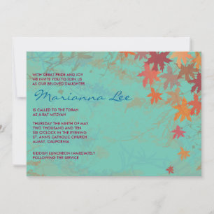 Autumn Falling Leaves Bat Mitzvah Invitation