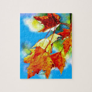 Autumn Falling Leaves Jigsaw Puzzle
