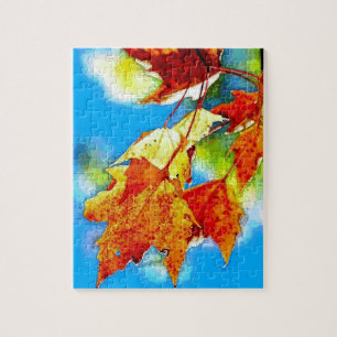 Autumn Falling Leaves Jigsaw Puzzle