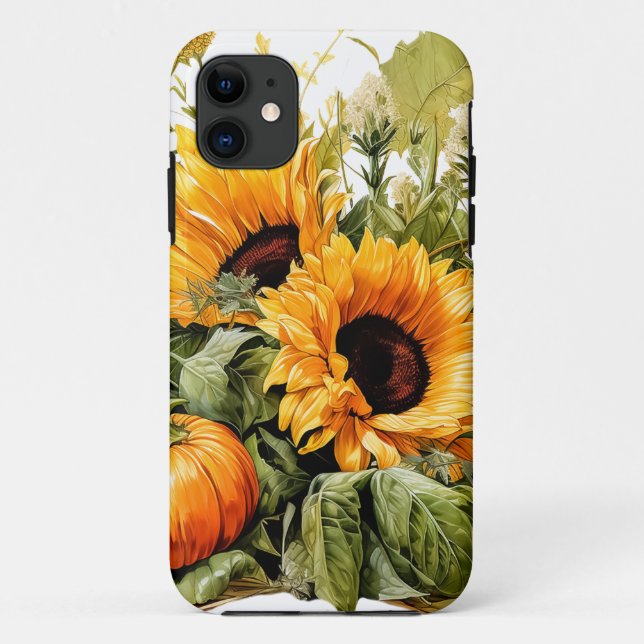 Autumn Falling Leaves Pumpkin Case-Mate iPhone Case (Back)