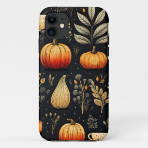 Autumn Falling Leaves Pumpkin iPhone 11 Case