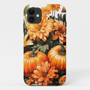 Autumn Falling Leaves Pumpkin iPhone 11 Case