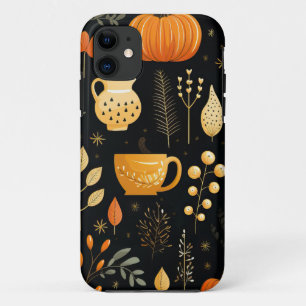 Autumn Falling Leaves Pumpkin iPhone 11 Case