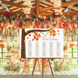 Autumn Falling Leaves Wedding Seating Chart