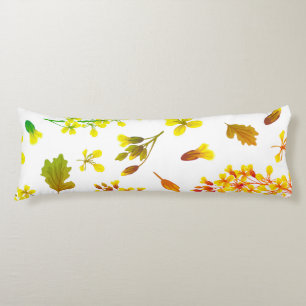 Autumn Falls Floral Pattern Body Pillow