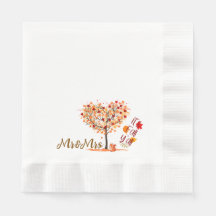 Autumn falls widding napkins 