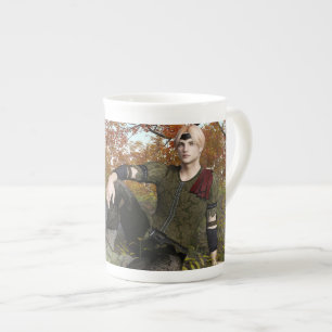 Autumn Fantasy Prince Forest Portrait Bone China Mug