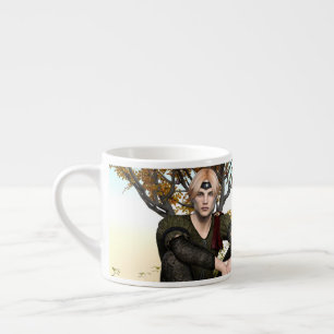 Autumn Fantasy Prince Forest Portrait Espresso Cup