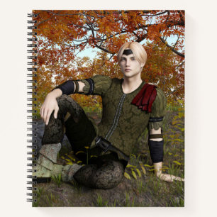 Autumn Fantasy Prince Forest Portrait Notebook