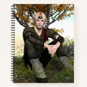 Autumn Fantasy Prince Forest Portrait Notebook