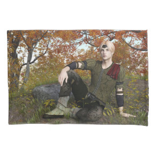 Autumn Fantasy Prince Forest Portrait Pillowcase