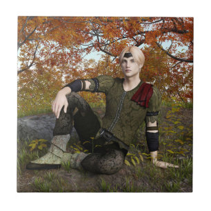 Autumn Fantasy Prince Forest Portrait Tile