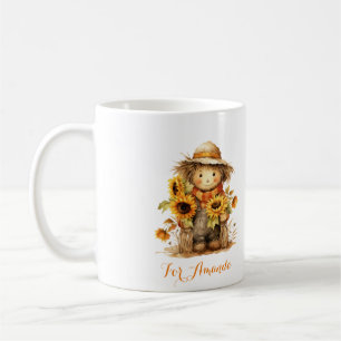 Autumn Farm Animals Pumpkin Watercolor Personali Coffee Mug