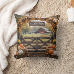 Autumn Farm Gate with Arch Cushion