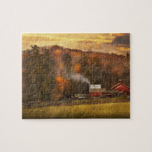 Autumn - Farm - Morristown, NJ - Charming farming Jigsaw Puzzle