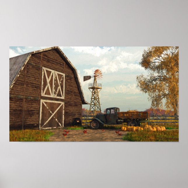 Autumn Farm Scene Print (Front)