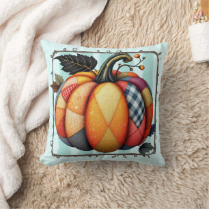 Autumn Farmhouse Quilt Style Home Décor Cushion