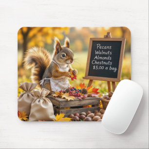 Autumn Farmstand With a Squirrel Mouse Mat