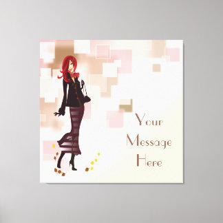 Autumn Fashion Model Wrapped Canvas