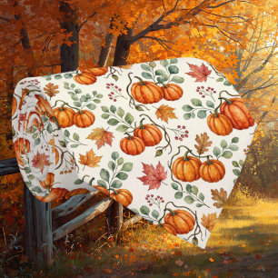 Autumn Faux Silk Neck Tie   Botanical Fall Garden 