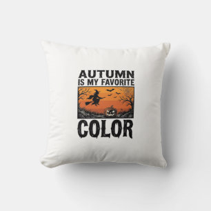 Autumn Favourite Colour Halloween Pumpkin Vector D Cushion