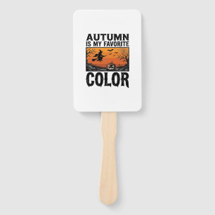Autumn Favourite Colour Halloween Pumpkin Vector D Hand Fan