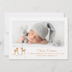 Autumn Fawn Photo Birth Announcement