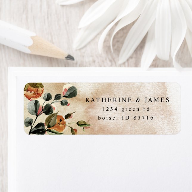 Autumn Feel Elegant Floral Return Address (Insitu)