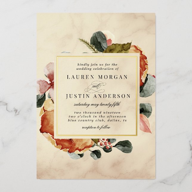 autumn feel elegant floral Wedding (Front)