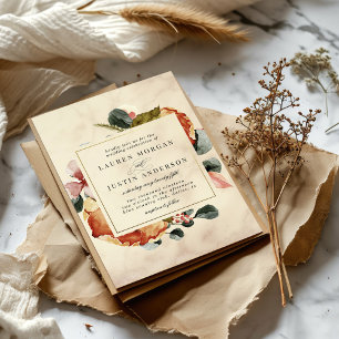 Autumn Feel Elegant Floral Wedding Invitation
